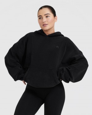 Mikina s Kapucí Oner Active Fleece Oversized Černé | 0923WORFC