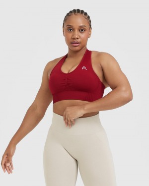 Sports Bras Oner Active Classic Seamless 2.0 V-Neck Bralette Červené Vínové | 2371PRJHA