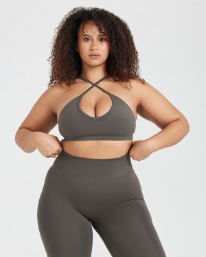 Sports Bras Oner Active Timeless Páskové Bralette Tmavě Šedé Hnědé | 2961CBKTR