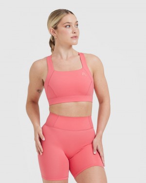 Sports Bras Oner Active Timeless Široké Páskové Růžové | 5328HBXGP