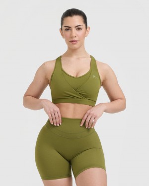 Sports Bras Oner Active Unified Layered Olivy Zelené Zelene | 6503RDTWL