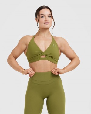 Sports Bras Oner Active Unified Twist Olivy Zelené Zelene | 2609WZFVU