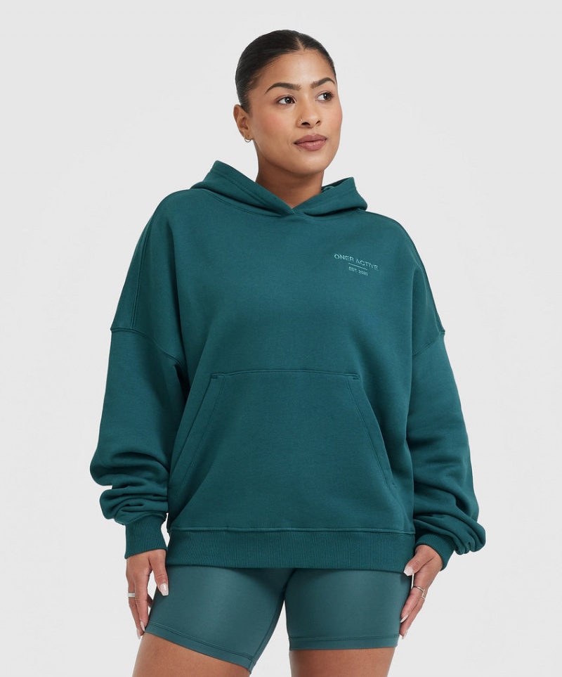 Mikina s Kapucí Oner Active All Day Est 2020 Oversized Blankyt Tyrkysové | 5629JHNUF