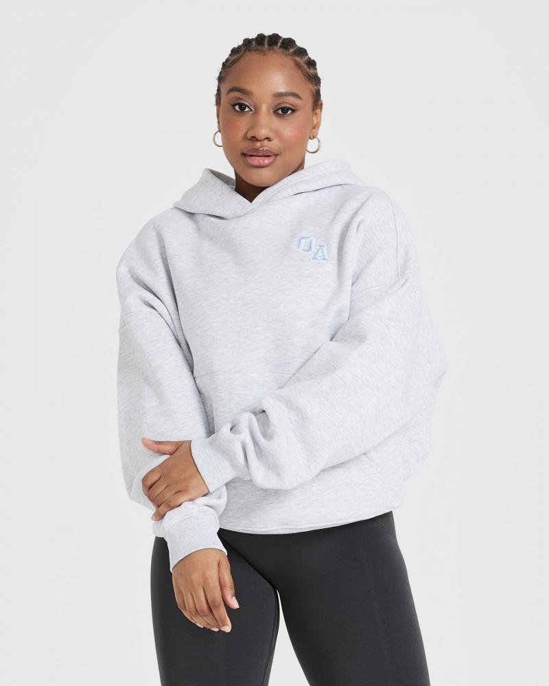 Mikina s Kapucí Oner Active All Day Varsity Oversized Světle Šedé | 2139LCTZB