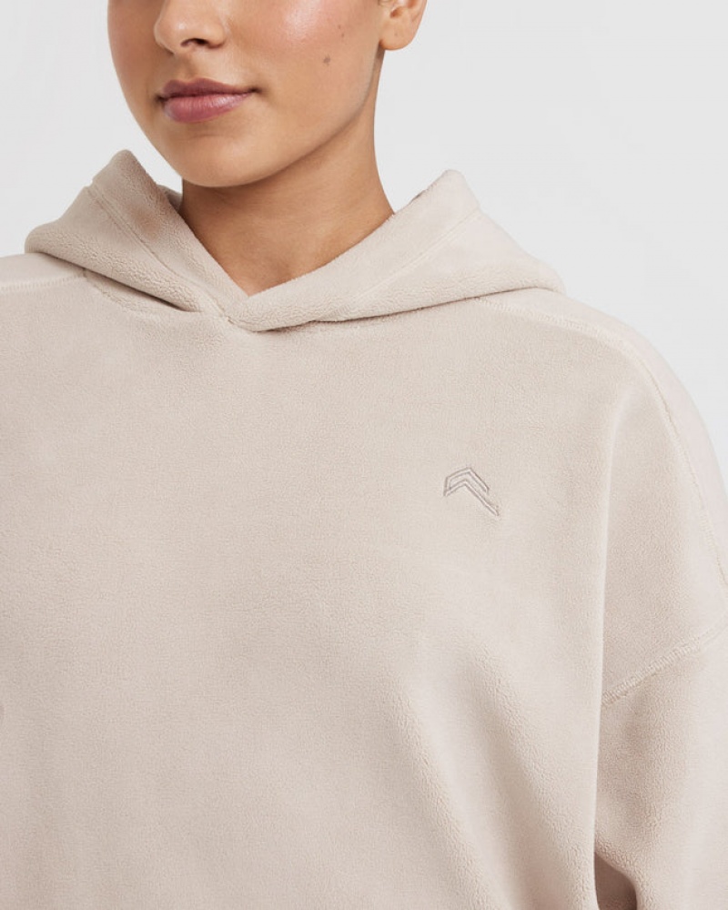 Mikina s Kapucí Oner Active Fleece Oversized Hnědé | 5123TZUDL