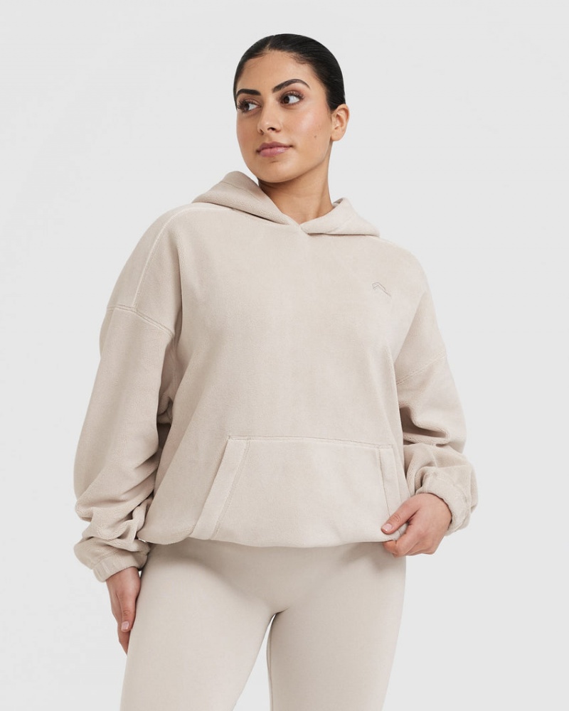 Mikina s Kapucí Oner Active Fleece Oversized Hnědé | 5123TZUDL