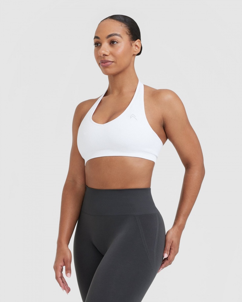 Sports Bras Oner Active Classic Seamless 2.0 Halter Neck Bralette Bílé | 2614VMZQI