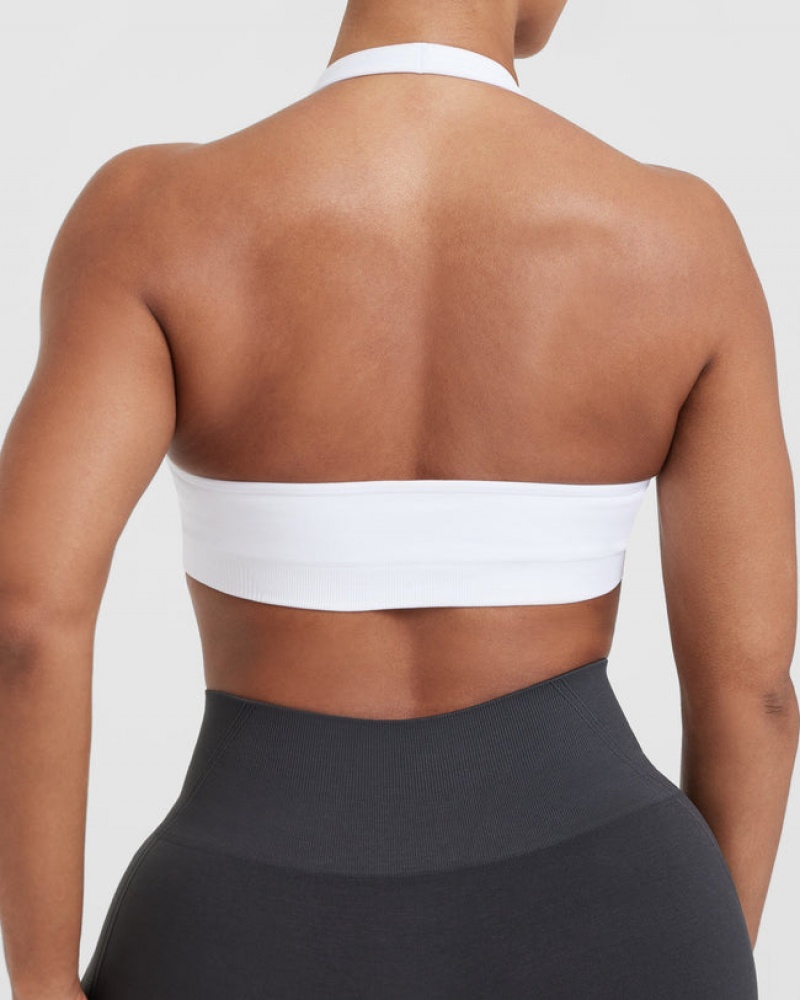 Sports Bras Oner Active Classic Seamless 2.0 Halter Neck Bralette Bílé | 2614VMZQI