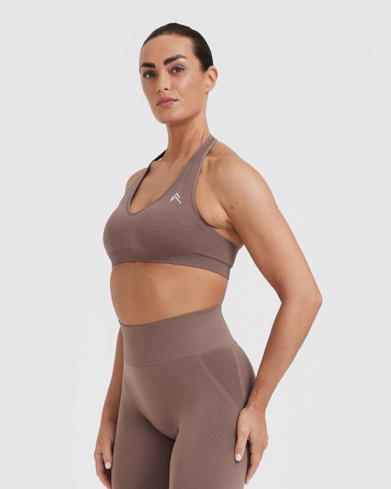 Sports Bras Oner Active Classic Seamless 2.0 Halter Neck Bralette Hnědé | 3870AHXKL