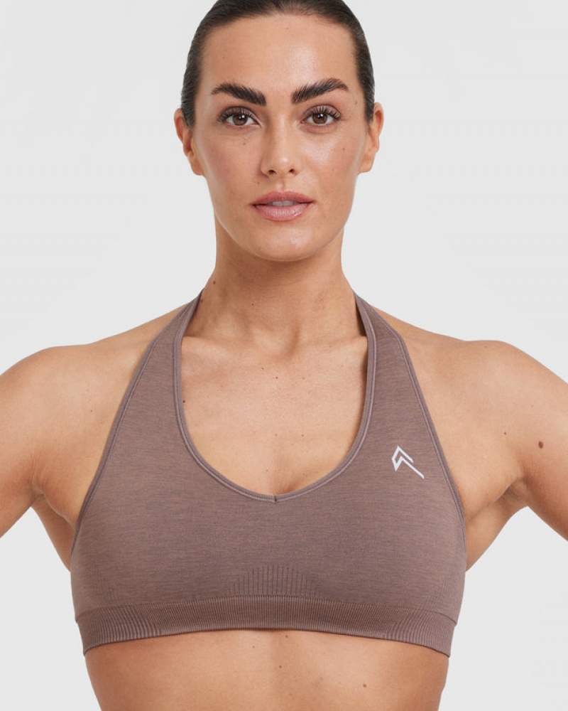 Sports Bras Oner Active Classic Seamless 2.0 Halter Neck Bralette Hnědé | 3870AHXKL