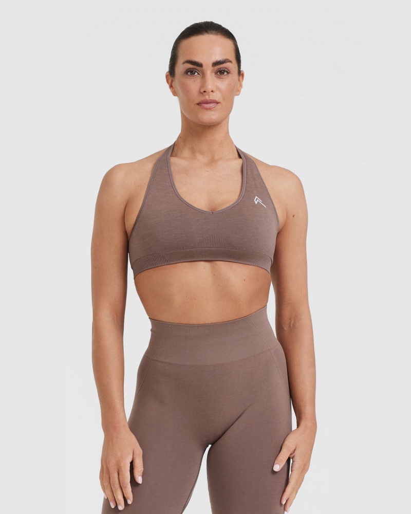 Sports Bras Oner Active Classic Seamless 2.0 Halter Neck Bralette Hnědé | 3870AHXKL