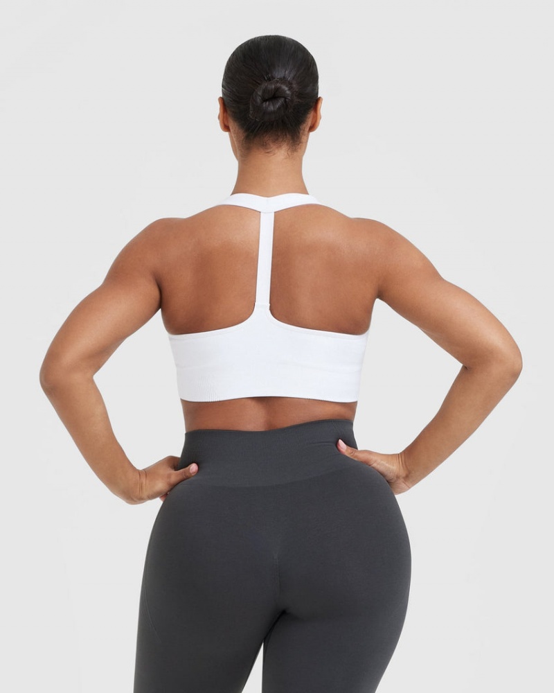 Sports Bras Oner Active Classic Seamless 2.0 V-Neck Bralette Bílé | 4986UPTOR