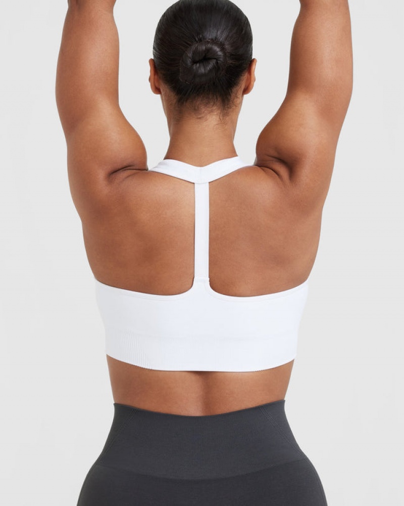 Sports Bras Oner Active Classic Seamless 2.0 V-Neck Bralette Bílé | 4986UPTOR