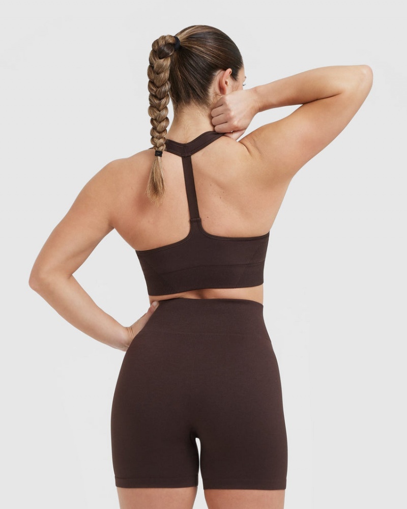 Sports Bras Oner Active Classic Seamless 2.0 V-Neck Bralette Tmavě Šedé | 3614PMDIH