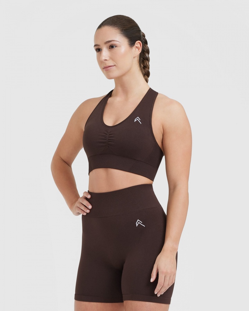 Sports Bras Oner Active Classic Seamless 2.0 V-Neck Bralette Tmavě Šedé | 3614PMDIH