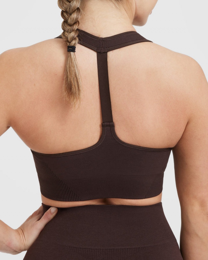 Sports Bras Oner Active Classic Seamless 2.0 V-Neck Bralette Tmavě Šedé | 3614PMDIH