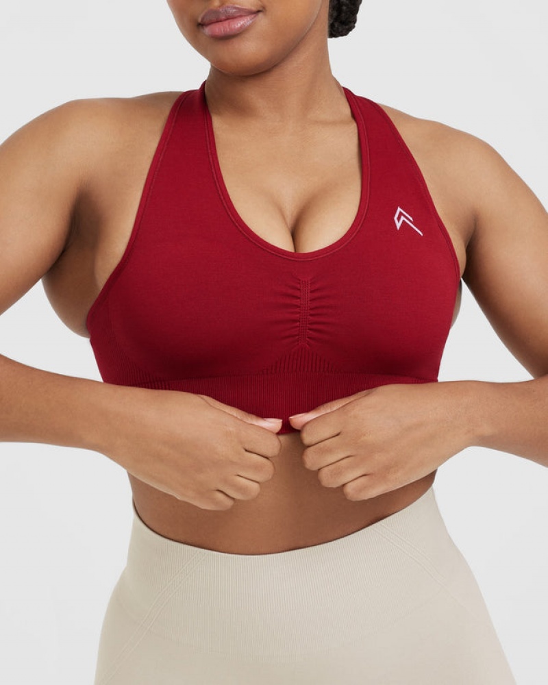 Sports Bras Oner Active Classic Seamless 2.0 V-Neck Bralette Červené Vínové | 2371PRJHA