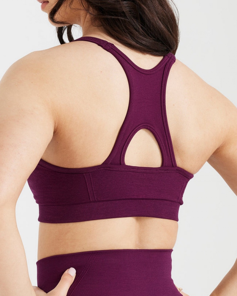 Sports Bras Oner Active Effortless Seamless High Neck Bralette Vínové | 6250TNDMI