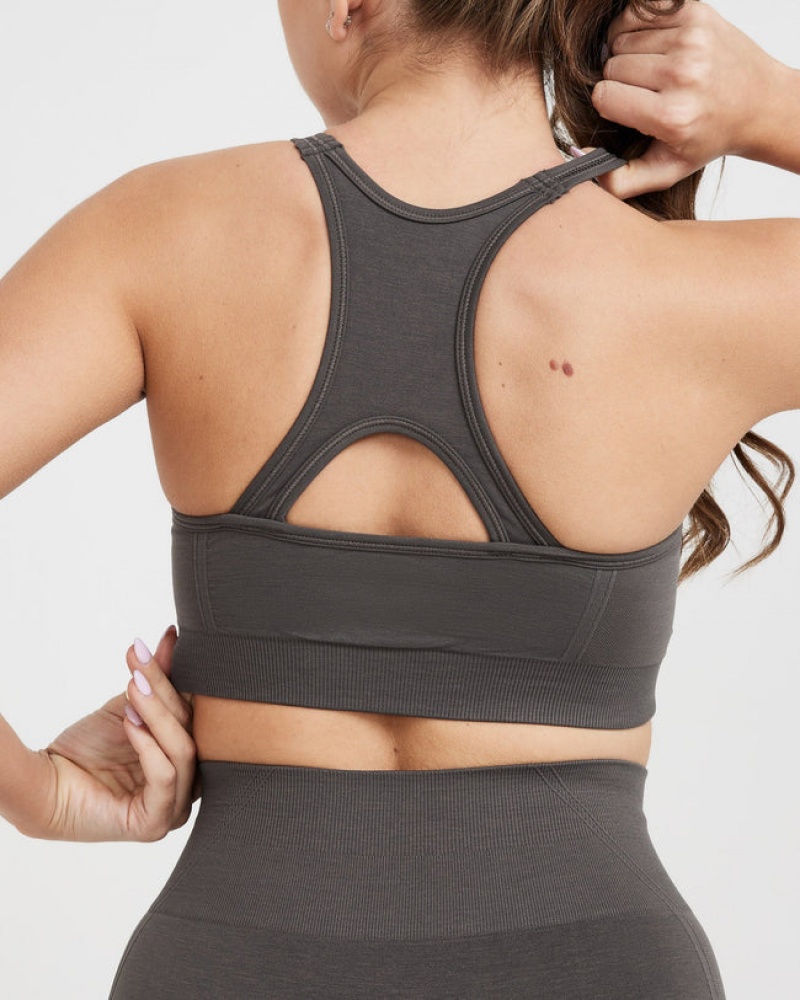 Sports Bras Oner Active Effortless Seamless High Neck Bralette Tmavě Šedé Hnědé | 9813GFERS