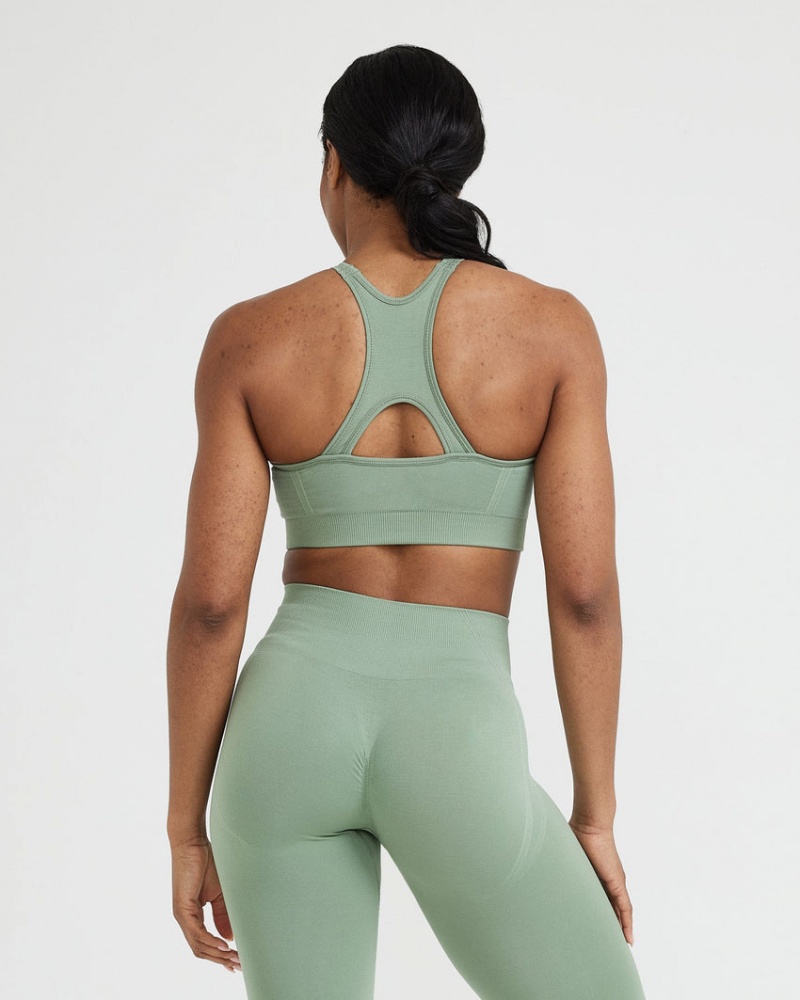 Sports Bras Oner Active Effortless Seamless High Neck Bralette Olivy Zelené | 6720AYMTV