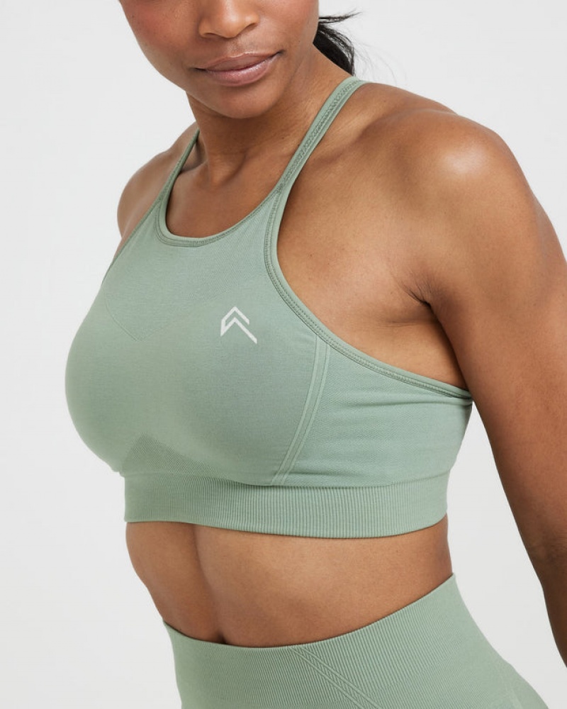 Sports Bras Oner Active Effortless Seamless High Neck Bralette Olivy Zelené | 6720AYMTV