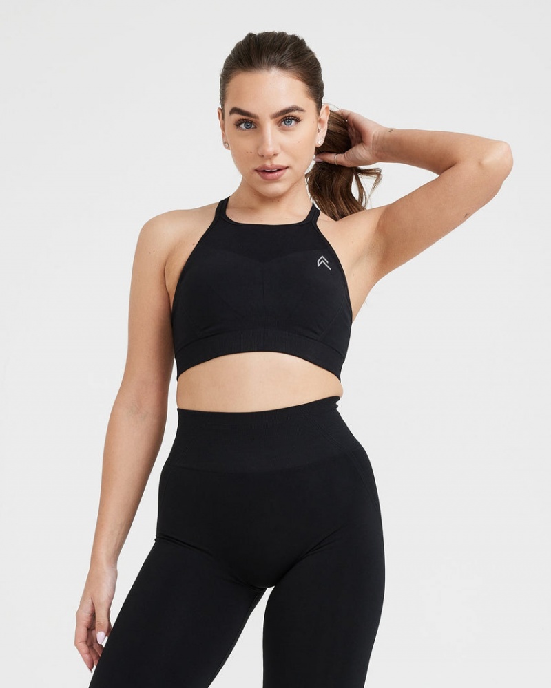 Sports Bras Oner Active Effortless Seamless High Neck Bralette Černé | 4716KREXW