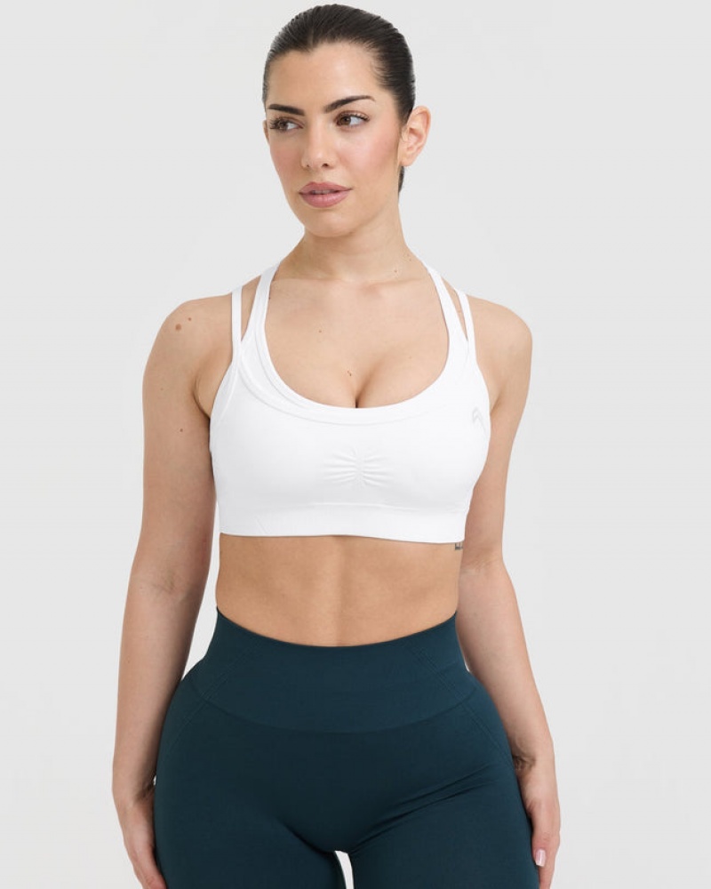 Sports Bras Oner Active Effortless Seamless Layered Bílé | 4327FAGWS