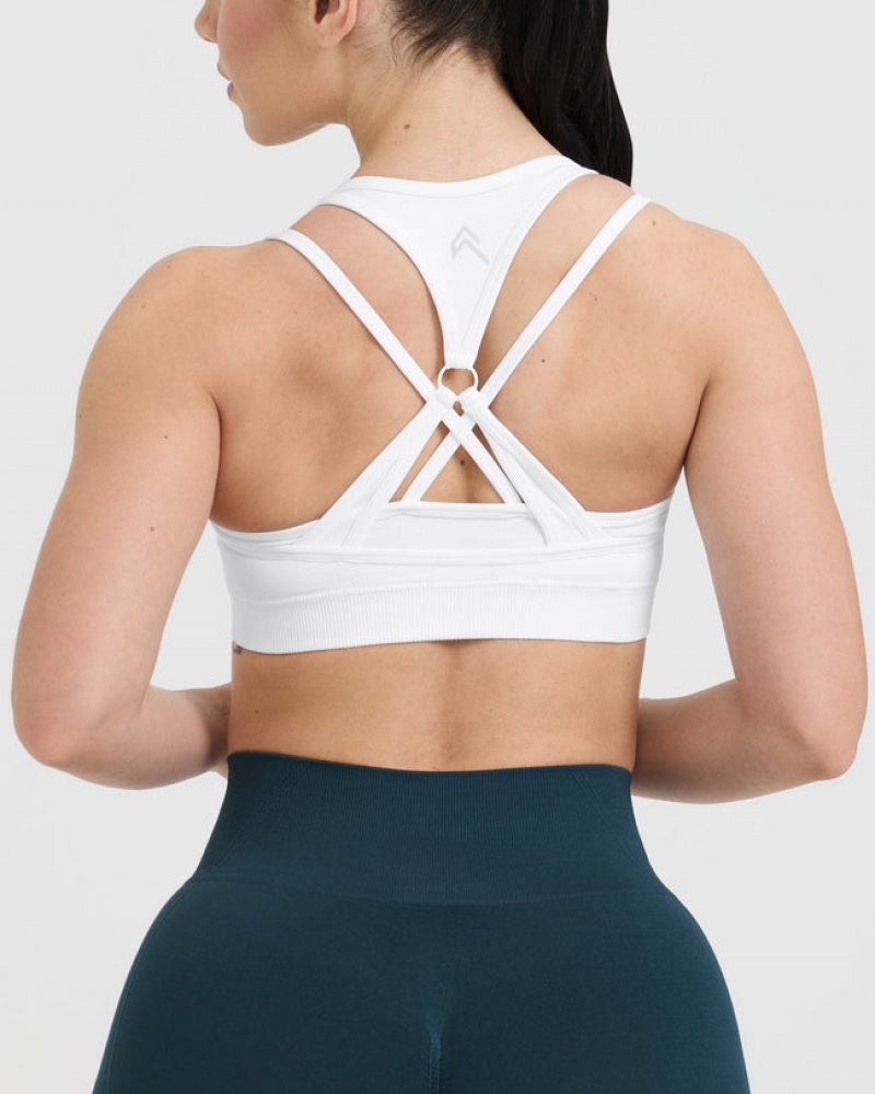 Sports Bras Oner Active Effortless Seamless Layered Bílé | 4327FAGWS