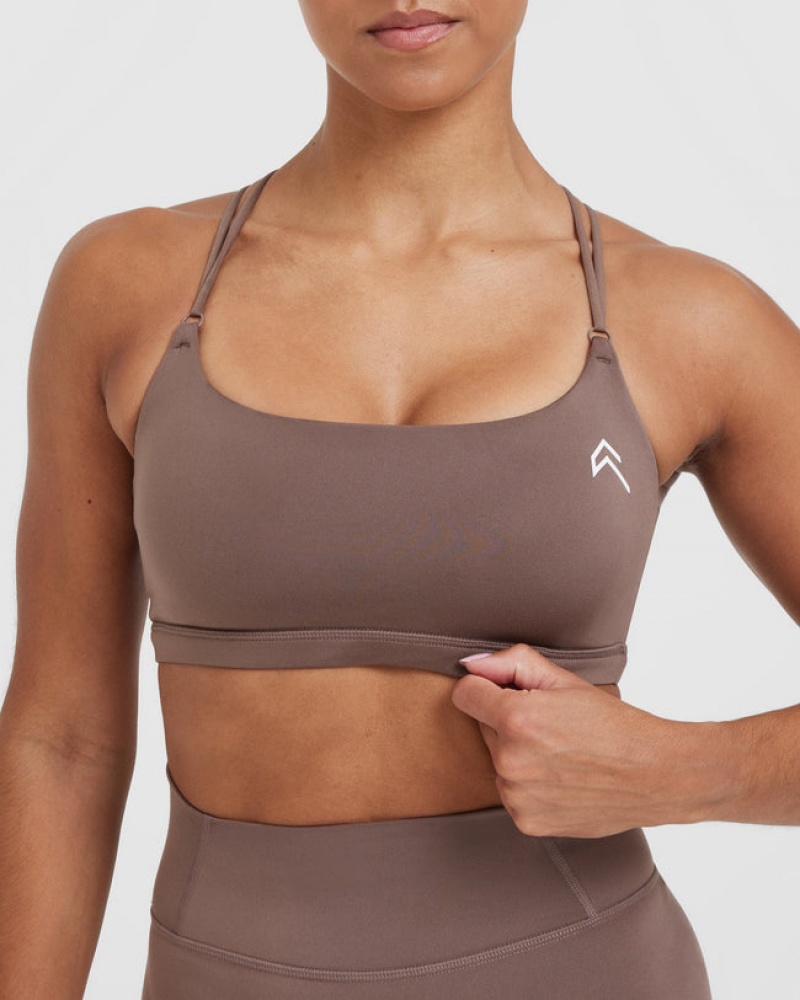 Sports Bras Oner Active Everyday Cross Over Bralette Hnědé | 6735KLNRS