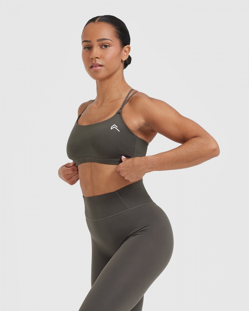 Sports Bras Oner Active Everyday Cross Over Bralette Tmavě Šedé Hnědé | 3102STEDV