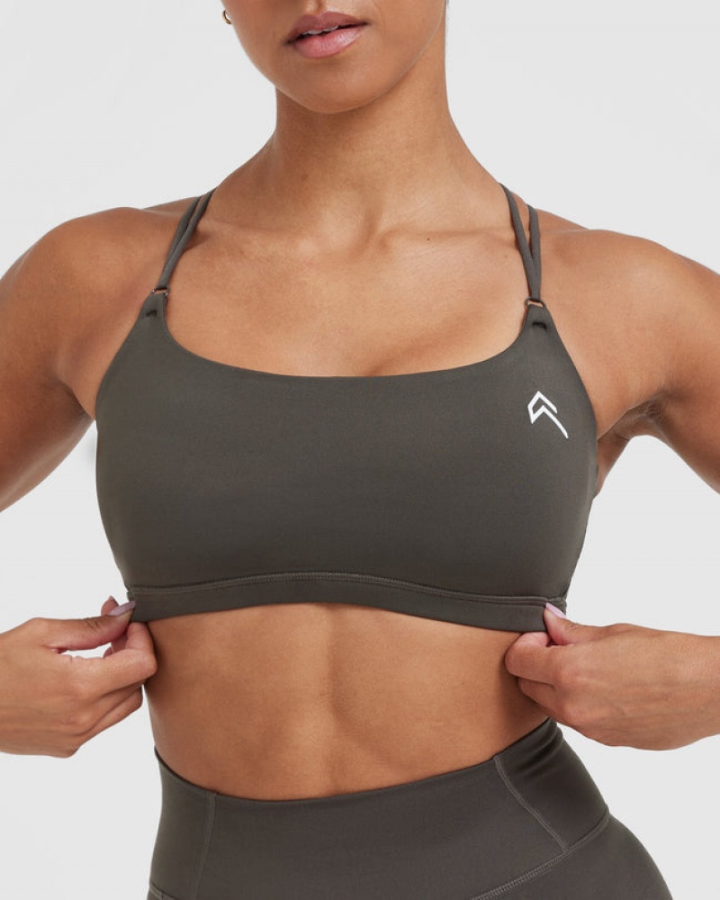 Sports Bras Oner Active Everyday Cross Over Bralette Tmavě Šedé Hnědé | 3102STEDV