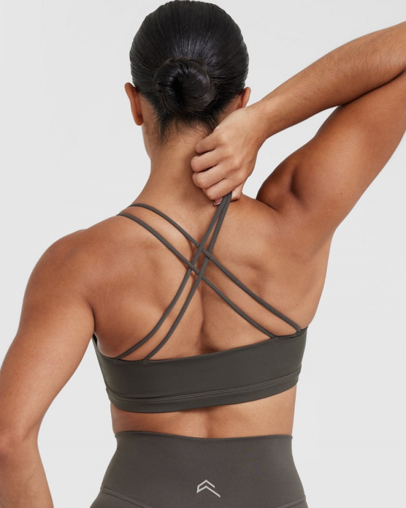 Sports Bras Oner Active Everyday Cross Over Bralette Tmavě Šedé Hnědé | 3102STEDV