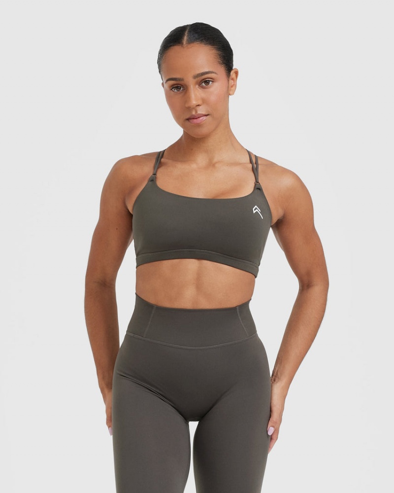 Sports Bras Oner Active Everyday Cross Over Bralette Tmavě Šedé Hnědé | 3102STEDV