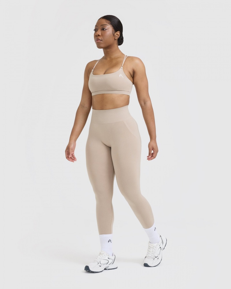 Sports Bras Oner Active Everyday Cross Over Bralette Světle Hnědé | 8023LKRNJ