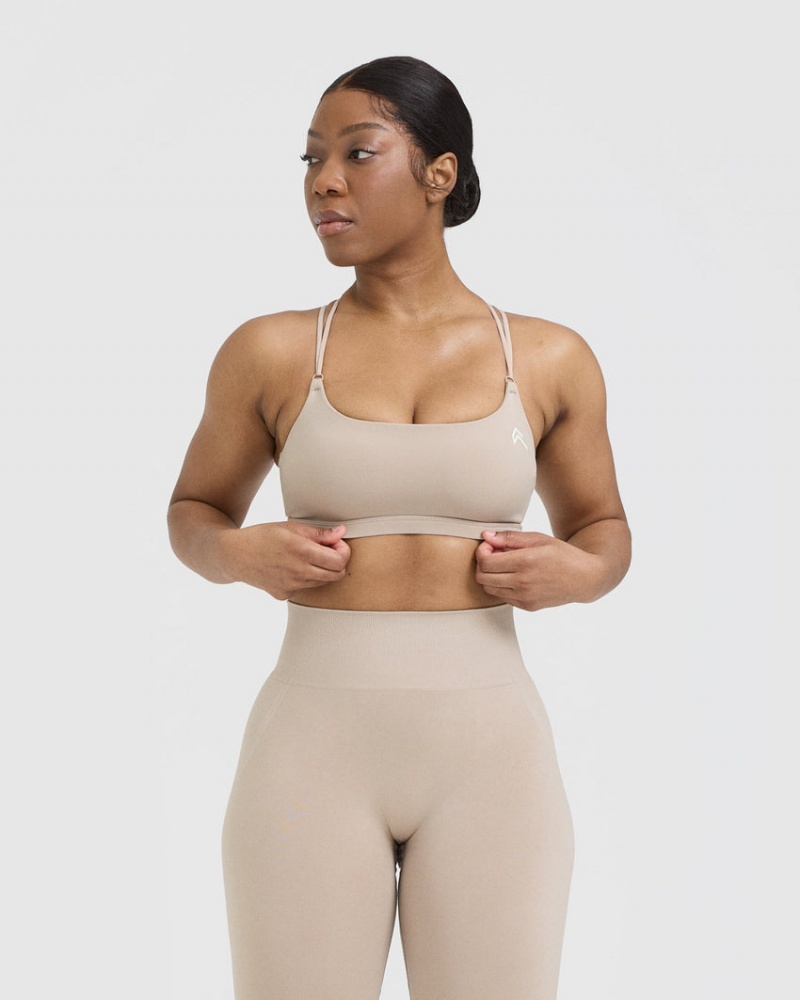 Sports Bras Oner Active Everyday Cross Over Bralette Světle Hnědé | 8023LKRNJ