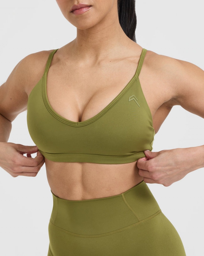 Sports Bras Oner Active Timeless Páskové Bralette Olivy Zelené Zelene | 0487HNGAV