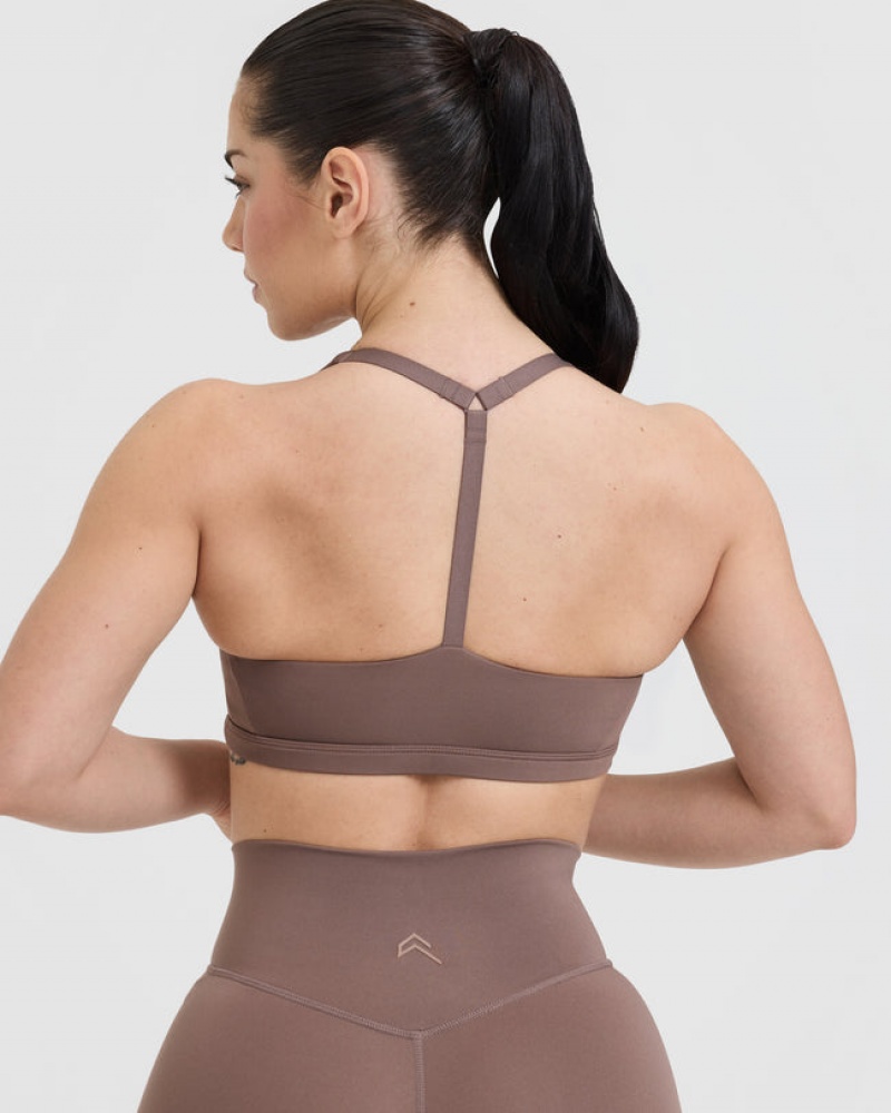 Sports Bras Oner Active Timeless Square Neck Hnědé | 3290XQMVU