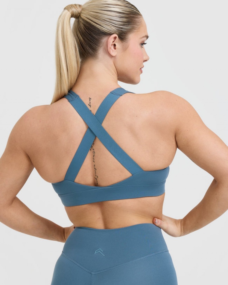 Sports Bras Oner Active Timeless Široké Páskové Blankyt | 9435DFZJE