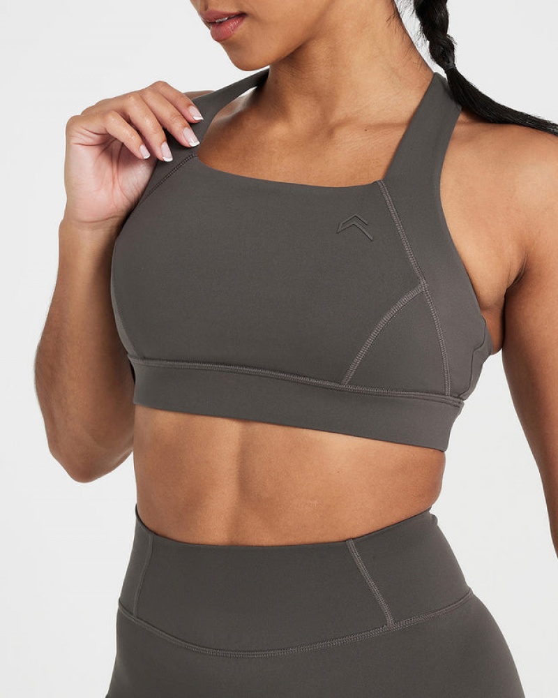 Sports Bras Oner Active Timeless Široké Páskové Tmavě Šedé Hnědé | 0924MPTLY